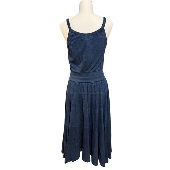 Marc by Marc Jacobs Blue Cotton Tank Dress Tiered Flared Skirt Size Medium - Picture 4 of 9